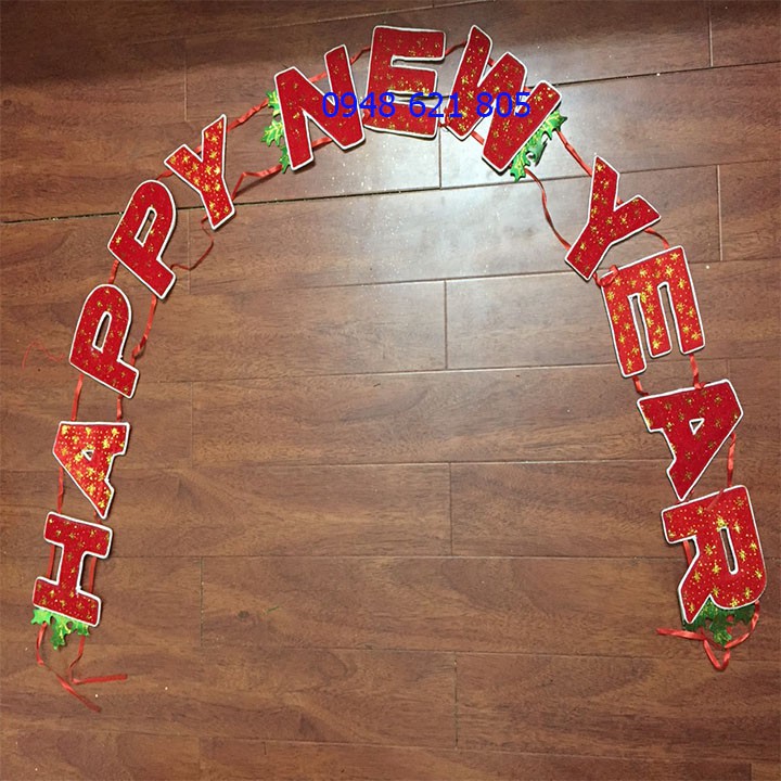 Dây chữ CHÚC MỪNG NĂM MỚI / HAPPY NEW YEAR trang trí nhà cửa