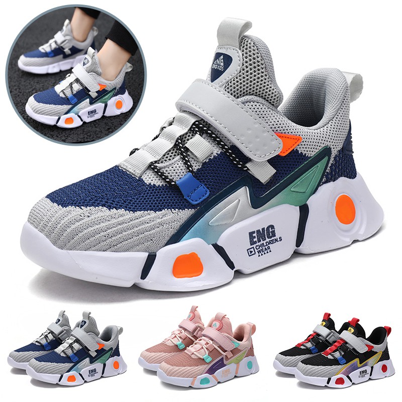 Giày sneakers thể thao hợp thời trang phối lưới thoáng khí cho bé trai