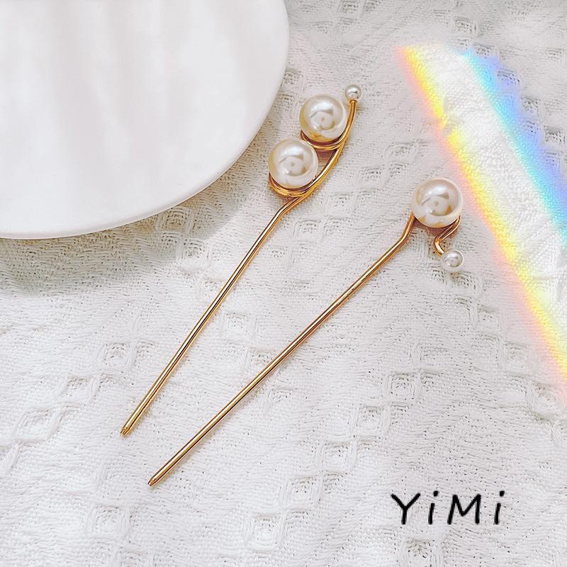 Trâm Cài Tóc Chữ U Đính Ngọc Trai Phong Cách Vintage