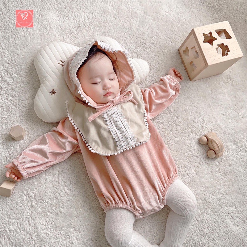 Body Nhung Dài Tay Yếm Tháo Rời