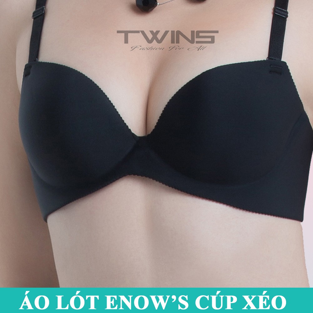 Áo ngực nữ su đúc không đường may nâng ngực tạo khe Enow's 938 có gọng mút vừa cúp xéo mềm mịn size 32-34-36-38