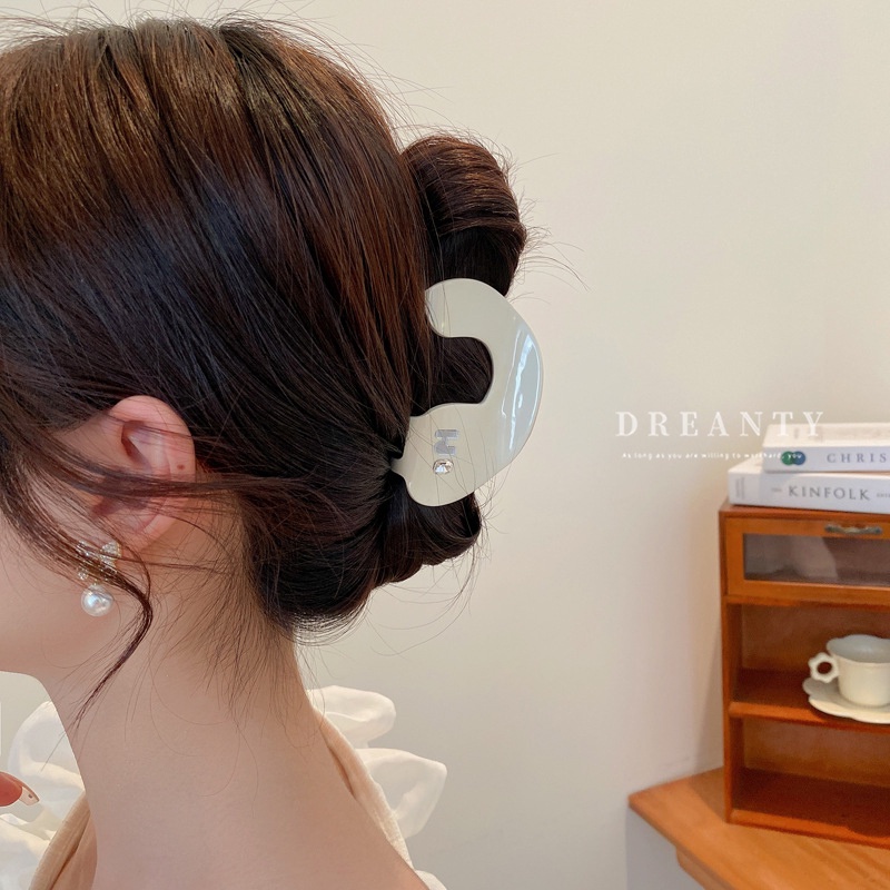 Kẹp Tóc Hình Vòm Chữ H Đính Đá Đơn Giản Thời Trang Hàn Quốc