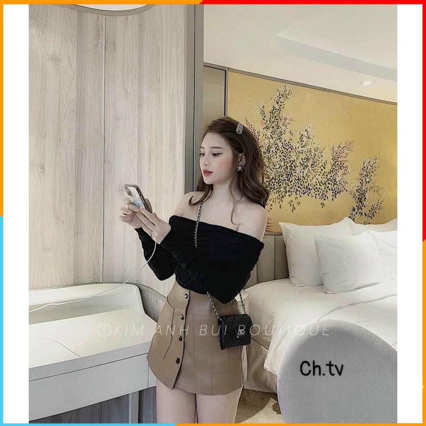 [Hàng Cao Cấp] Áo len tăm dài tay trễ vai phong cách thời trang nữ sành điệu, dễ phối đồ - CD089 MALADE | BigBuy360 - bigbuy360.vn