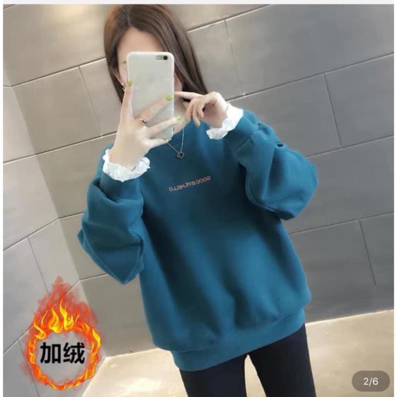 ÁO NỈ PHỐI TAY REN 394 | BigBuy360 - bigbuy360.vn