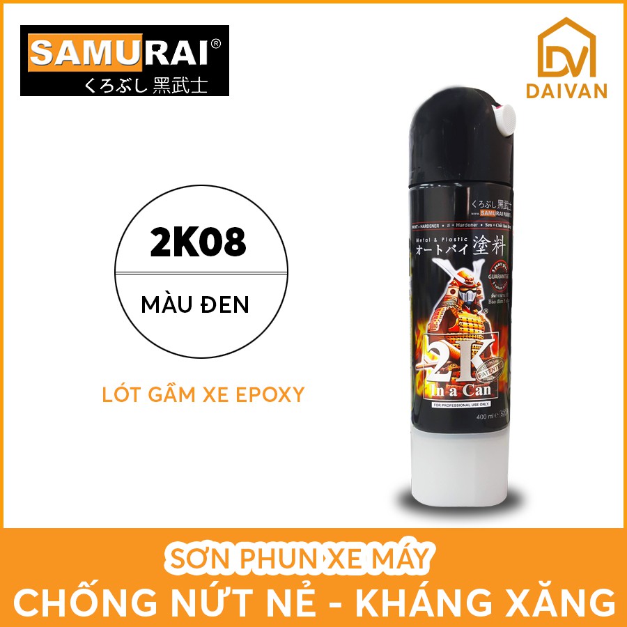 Chai sơn Samurai 2K08 LÓT GẦM XE EPOXY (ĐEN)