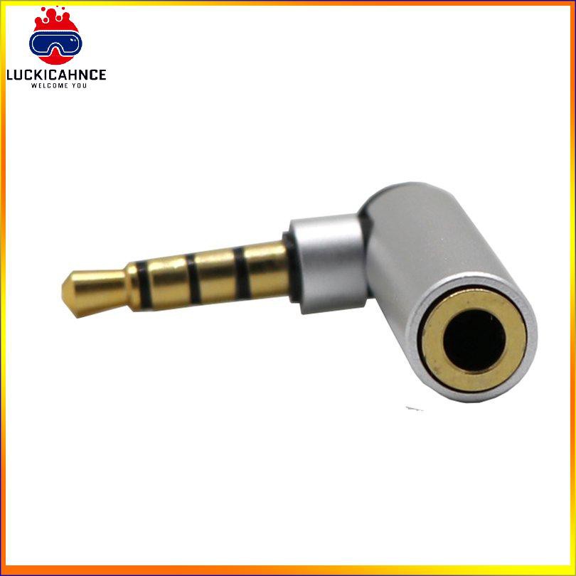 【6/6】1PC 3.5mm Jack Male to Female L Shape 90 Degree Right Angled Adapter Plug