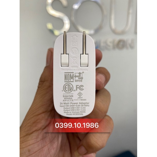 Củ sạc Belkin 2 cổng 24w sạc cực nhanh, không giật lag, loạn cảm ứng khi sạc, an toàn tuyệt đối - phụ kiện giá tốt