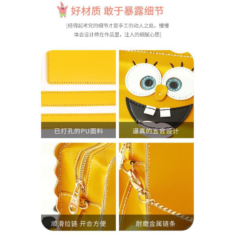 Set Nguyên Liệu - Túi Tự May Hoạt Hình Bọt Biển Spongebob Và Sao Biển Patrick