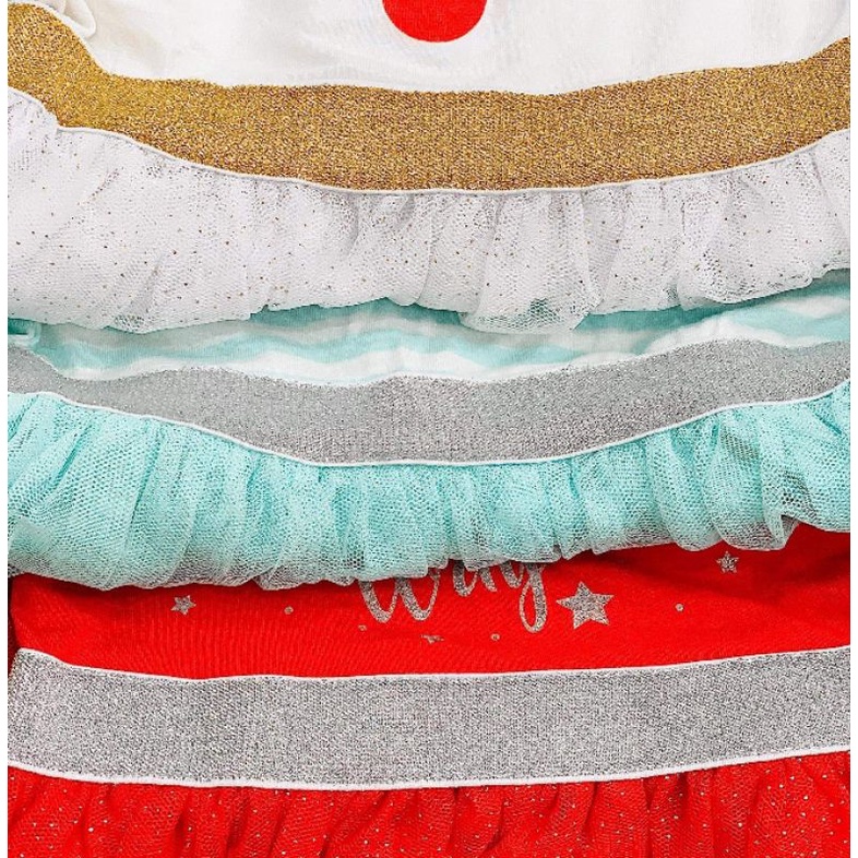 Đầm thun phối chân váy voan Little Princess + K-D