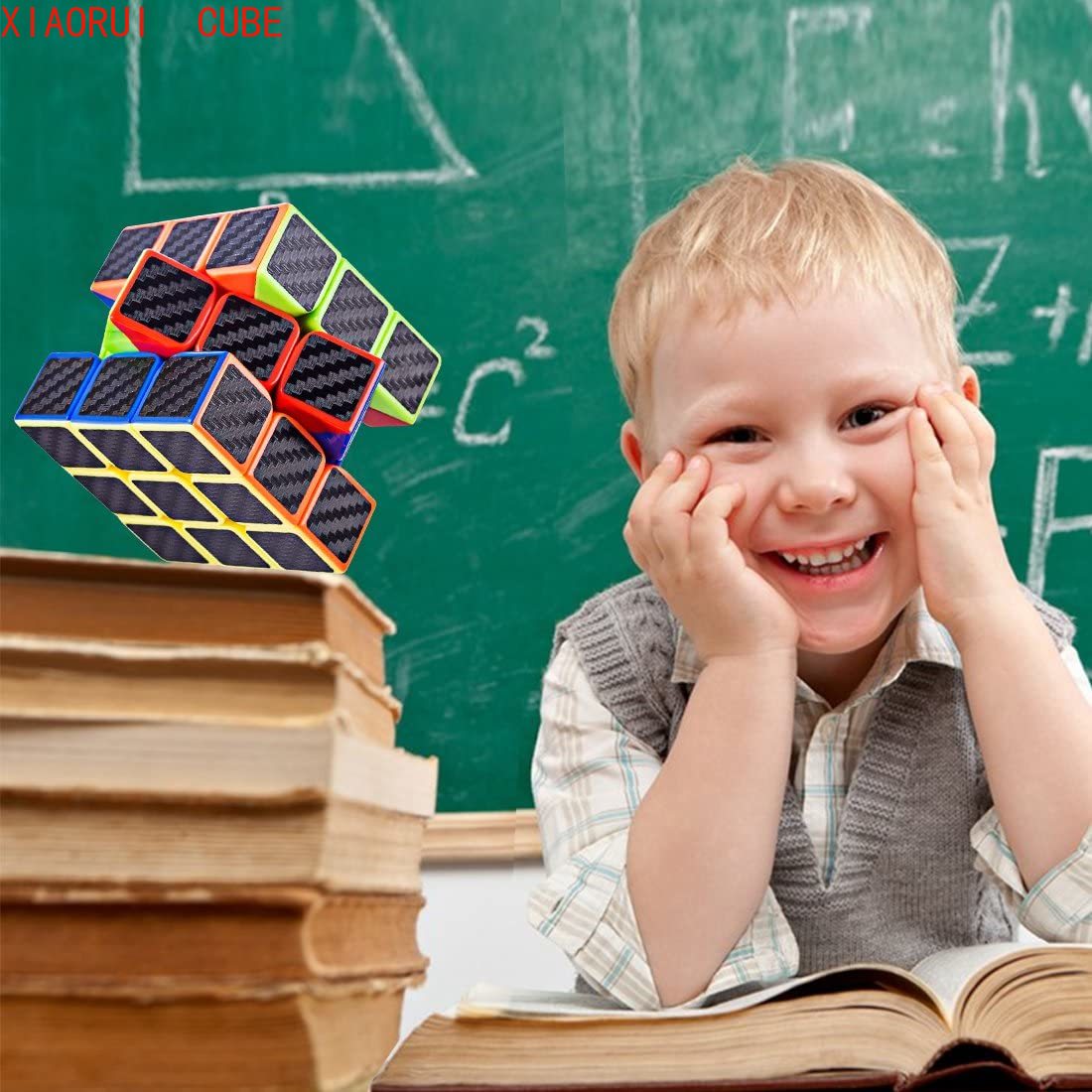Khối rubik đồ chơi 3x3x3 thiết kế vỏ carbon màu đen thời trang