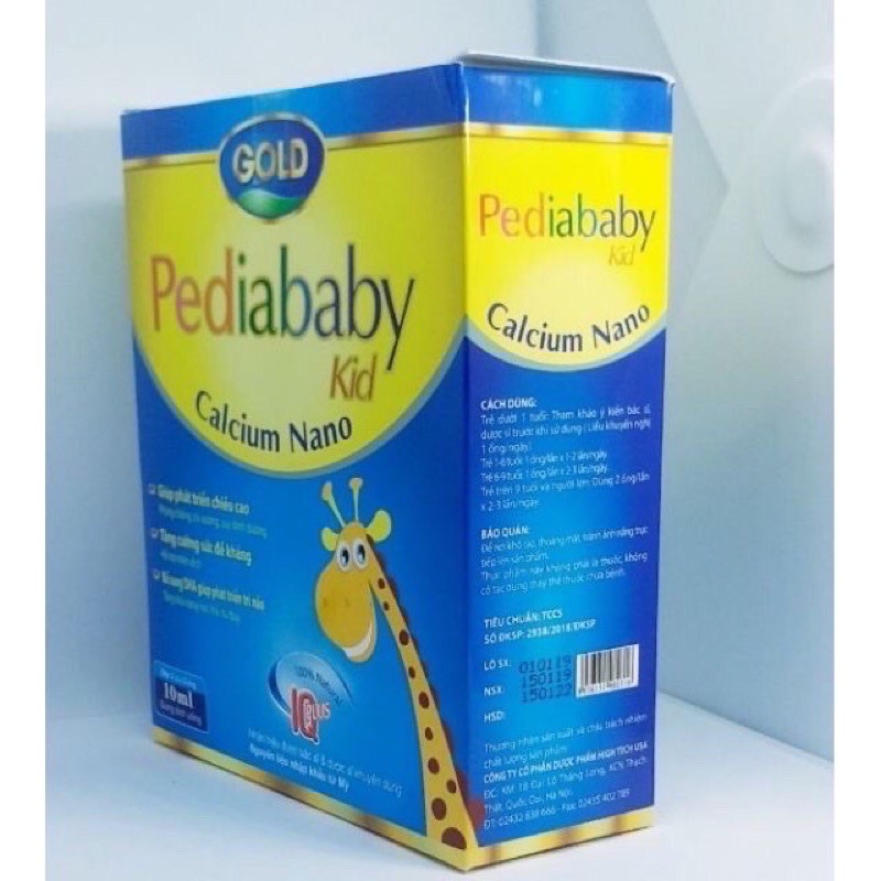 Siro bổ sung canxi Pediababy kid gold Calcium Nano