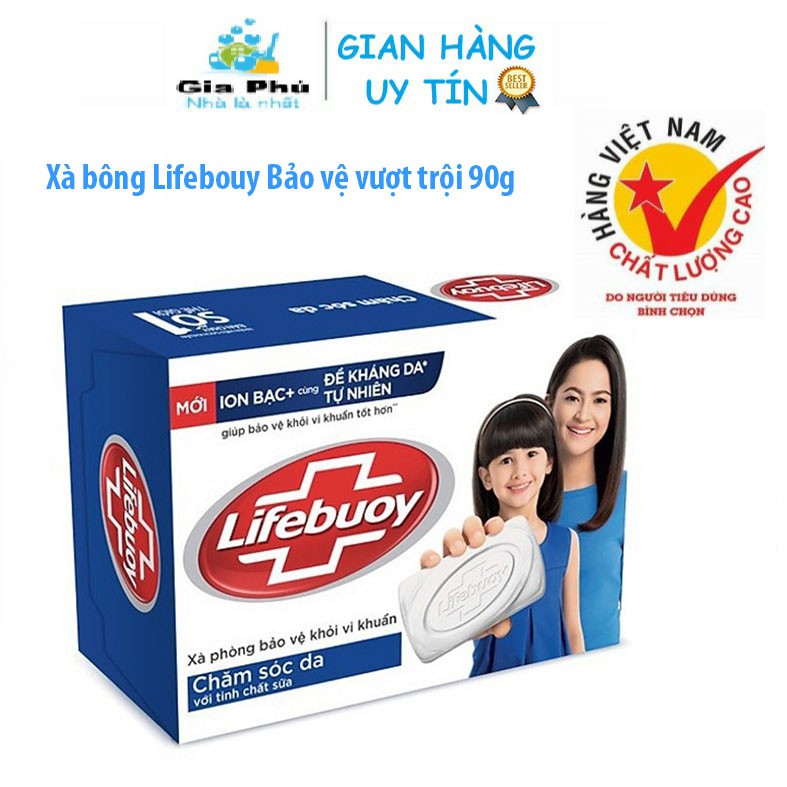 Xà bông cục Lifebuoy 90g bảo vệ vượt trội Đỏ/Xanh dương