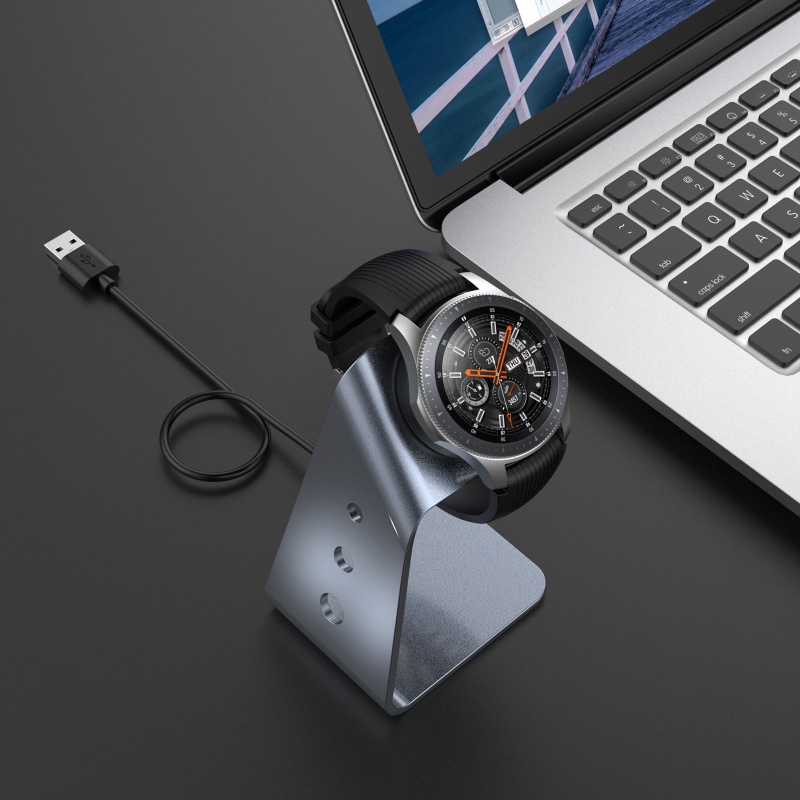 Đế sạc nam châm USB bằng kim loại cho đồng hồ Samsung-Galaxy 42/46mm Gear S2 Sport Classic S3 Frontier SM-R760 R800 SM-R765 SM-R600