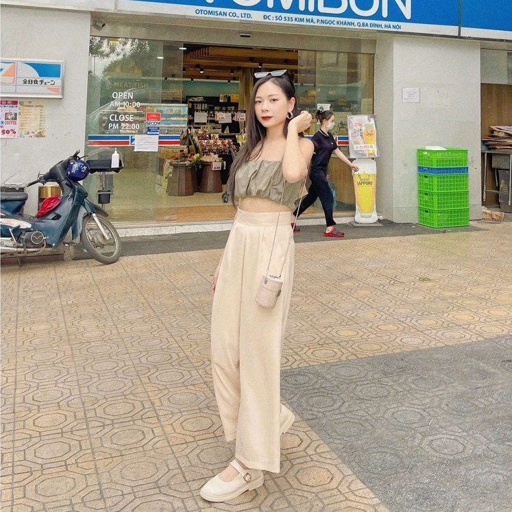 Quần suông dáng lửng nữ cạp cao. Quần culottes ống rộng lưng cao dáng đẹp, quần công sở, thiết kế T-Ju(quần Thanh Thanh) | BigBuy360 - bigbuy360.vn