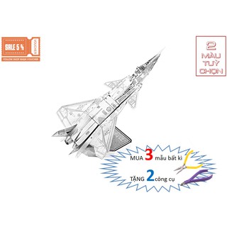 Mô Hình Lắp Ghép kim Loại 3D Máy Bay tiêm kích J-20