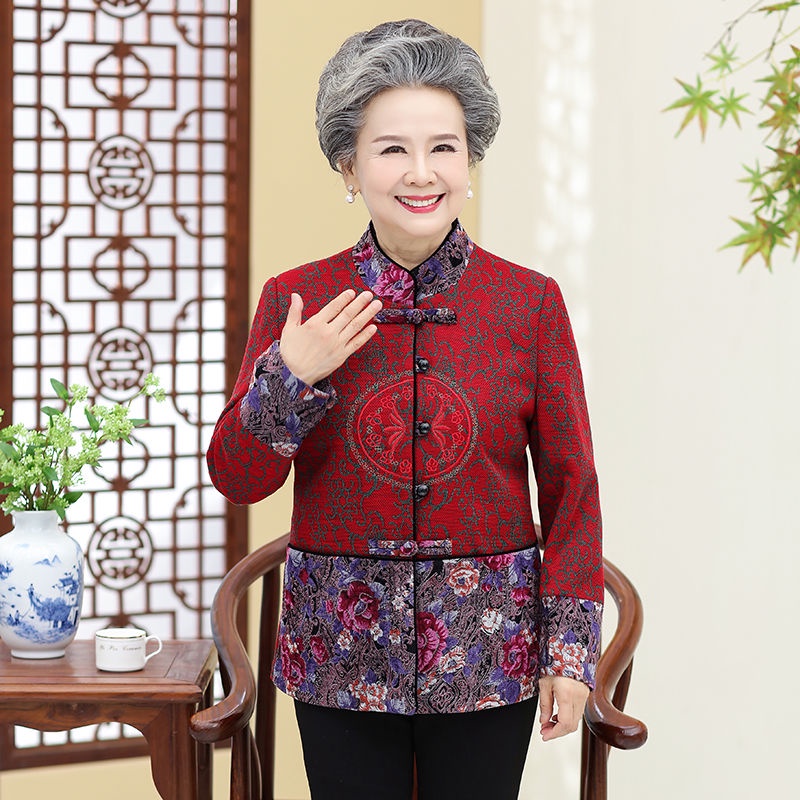 Áo sơ mi xuân thu, quần áo nữ dành cho bà mẹ trung niên và người già