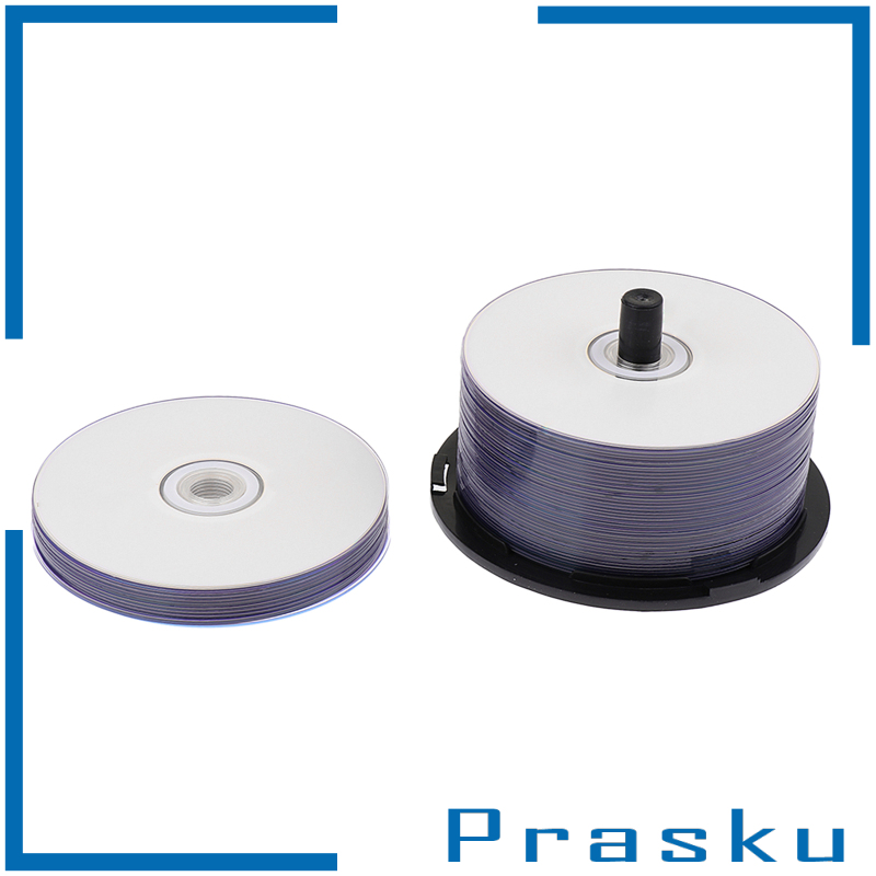 [PRASKU]50Pcs Recordable Discs Blank Printable CD-R Discs 700MB for Data and Music