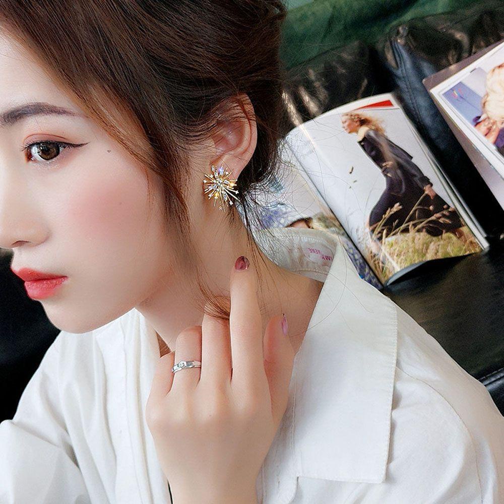 Khuyên Tai Dáng Dài Đính Đá Lấp Lánh Sang Trọng|Hoa Tai Dáng Dài Hình Pháo Hoa Nhiều Màu Sắc Thời Trang Cho Nữ