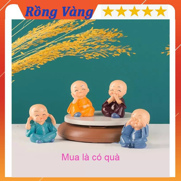 Bộ 4 Tượng Chú Tiểu Vui Vẻ 💙 Tượng Tứ Không Mang Lại Bình Yên,May Mắn ngộ nghĩnh