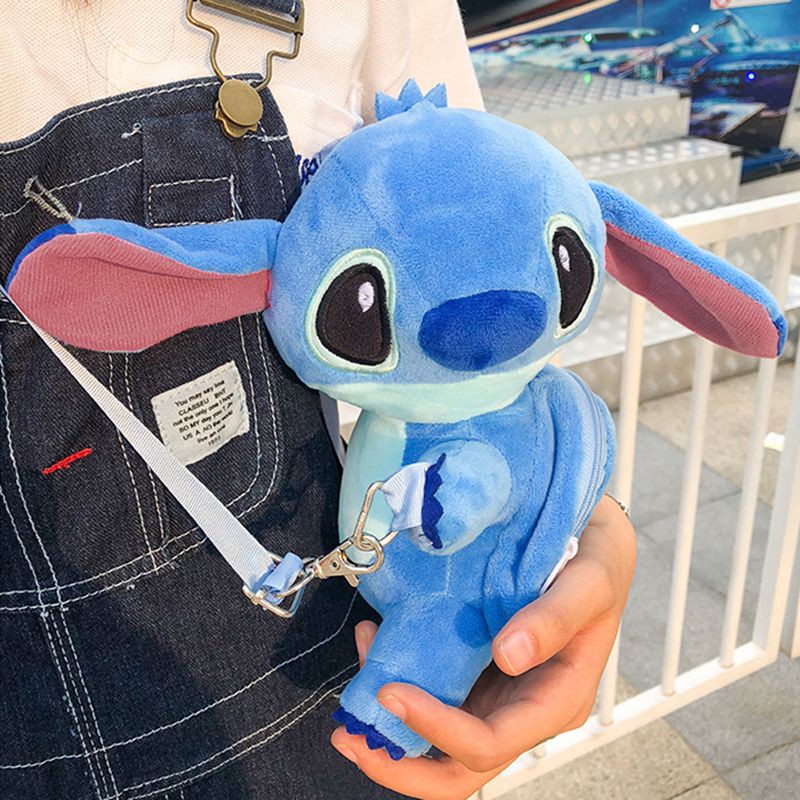 Túi Đeo Chéo Hình Stitch Nhồi Bông Đáng Yêu