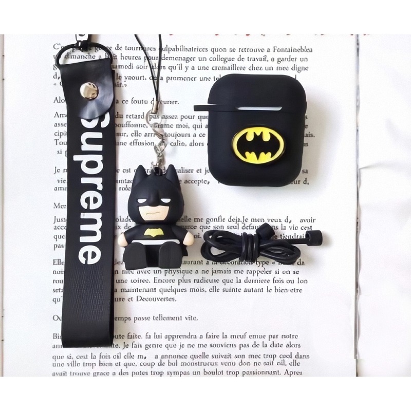 🔥 Case Ap 1/2 & Pro 🔥 Freeship 🔥 VỎ BỌC MODEL CASE BATMAN 4 MÓN - Cho Tai Nghe Không Dây (Bluetooth)