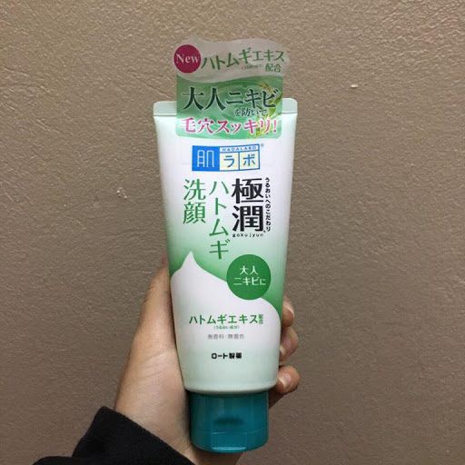 Sữa rửa mặt Hadalabo tuýp màu xanh trắng hàng nội địa Nhật Bản