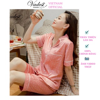 Bộ Pijama VADESI Quần Lửng Tay Ngắn Đồ Ngủ Nữ Mặc Nhà Lụa Cao Cấp Họa Tiết Đẹp Thoáng Nhẹ Mát Mềm