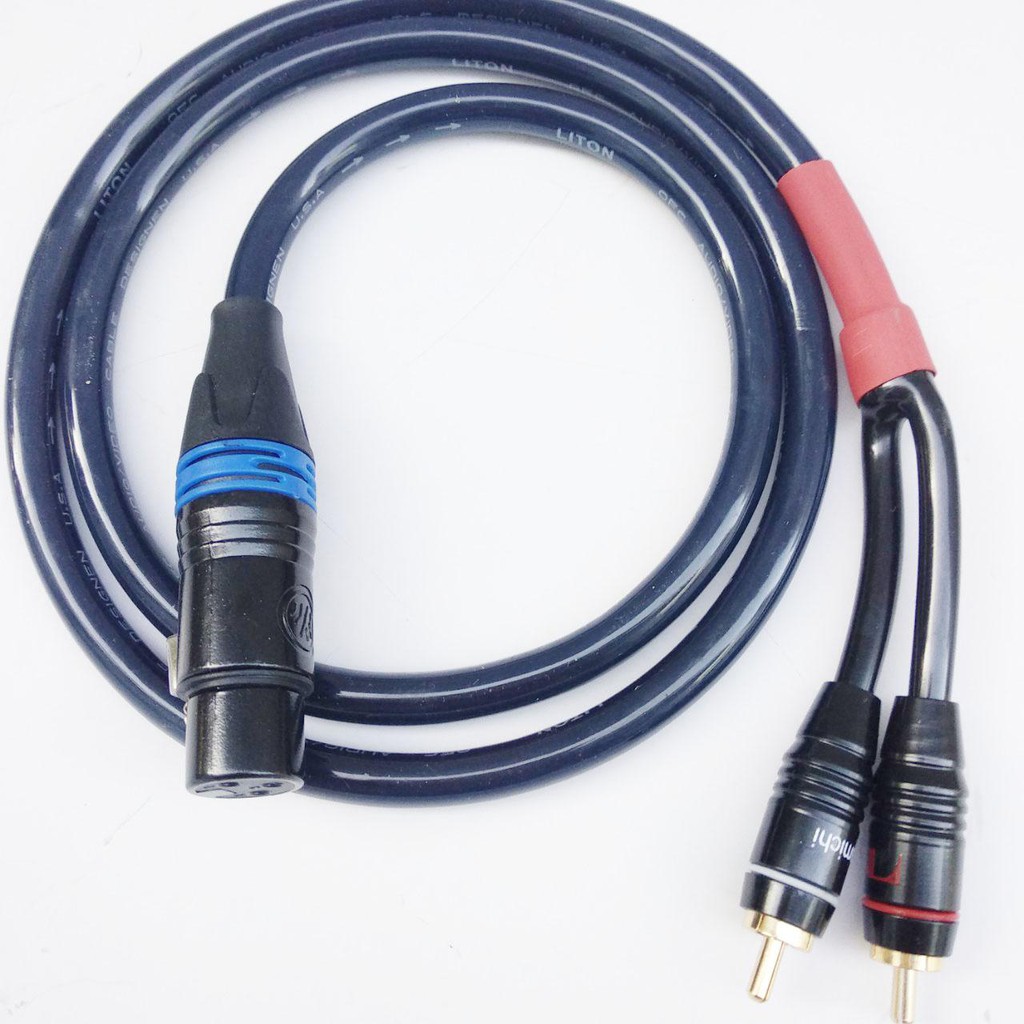 Dây 1 đầu canon cái ra 2 RCA  1.5m cắm vang xuống sub dây Liton