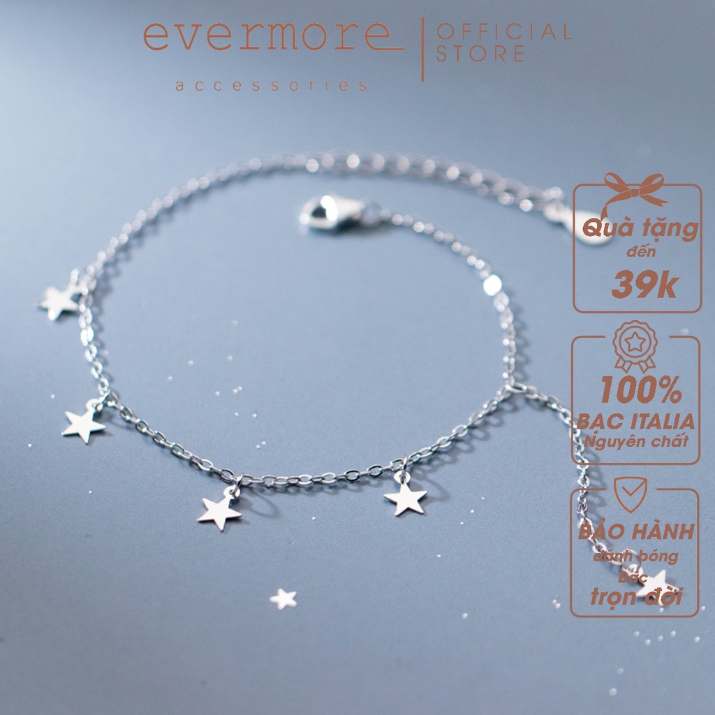Vòng tay bạc EVERMORE, lắc tay sao bạc Ý 925 nguyên chất, thanh lịch, minimalism - L007