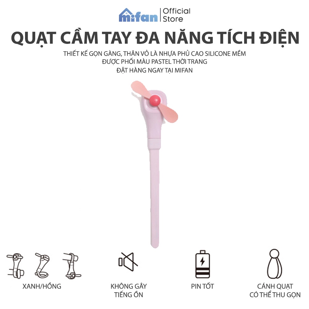 Quạt Cầm Tay Mini Đa Năng Tích Điện Mifan