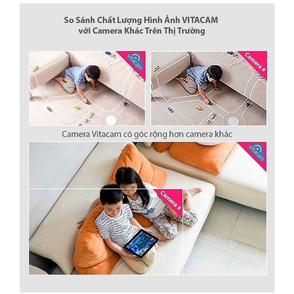 Camera IP Wifi Vitacam C720 Pro 2.0mpx Full HD1080p - Hàng Chính Hãng bảo hành 24 tháng