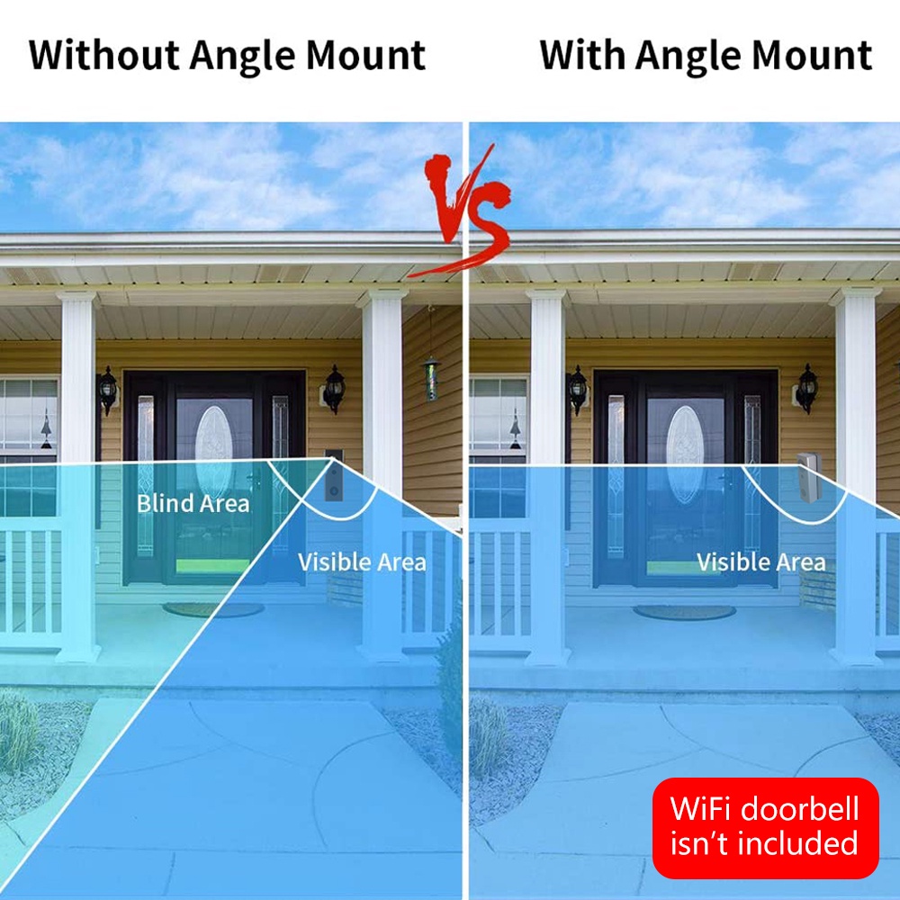 SMATRUL WIFI Video Doorbell Camera 15°Angle Adjustment Adapter Left and right and up and down Mounting Plate Bracket Wedge Kit(Doorbell NOT Included)