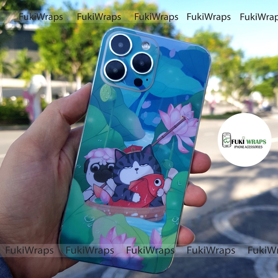 Tấm dán Skin Mặt Sau Cún Mèo FULL VIỀN Dành Cho 13prm ,12prm ,11prm ,X , XS, XR ,xsm , 7p , 12pro , 11pro - FukiShop