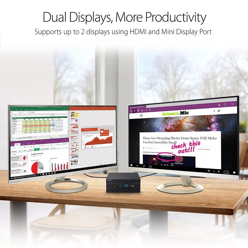 Máy tính siêu nhỏ ASUS MiniPC PN40 Chip Intel J4025/SSD+ RAM DDR4 tùy chọn/4K UHD/Có Wi-Fi + bluetooth - Chính hãng | BigBuy360 - bigbuy360.vn