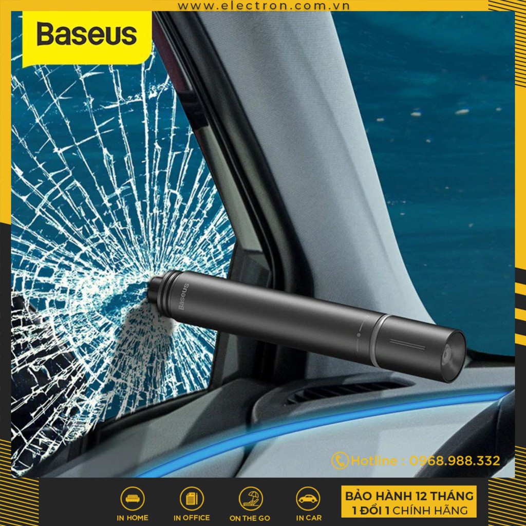 Dụng cụ thoát hiểm phá kính ô tô có đèn pin LED Baseus Savior Window Breaking Flashlight (tích hợp Đèn pin, phá kính)