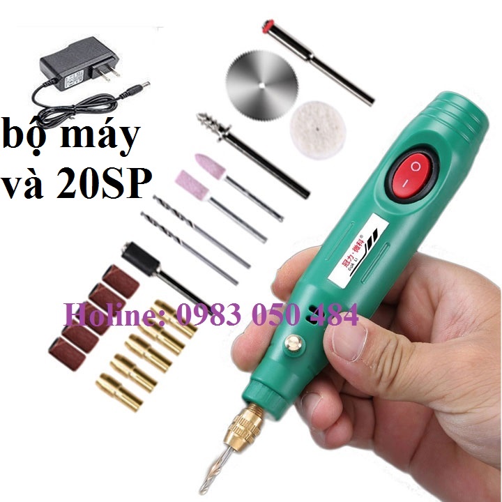 Bộ máy khoan kèm phụ kiện máy khoan mài cắt khắc đánh bóng mini cầm tay k001 -PK201