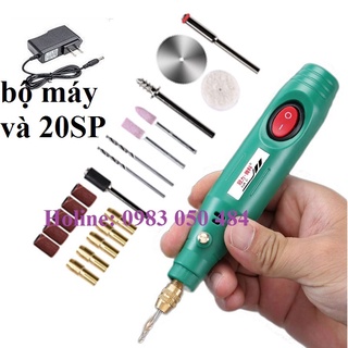 Bộ máy khoan kèm phụ kiện máy khoan mài cắt khắc đánh bóng mini cầm tay k001 -PK201