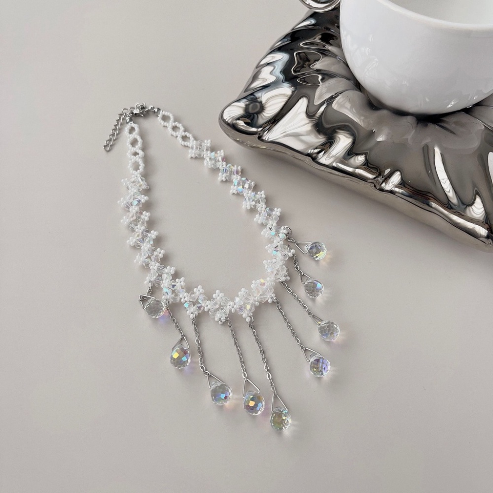 Vòng cổ Mặt Tua Rua Đính Đá Sang Trọng Cho Nữ