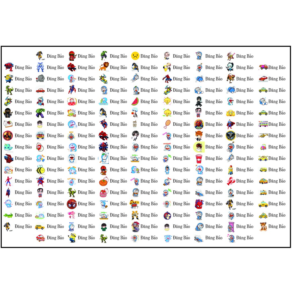 Com bo 150 Sticker tên bé