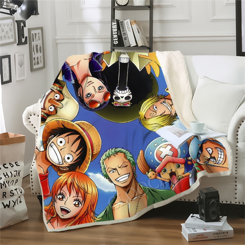 Chăn Bông In Hình Nhân Vật Luffy Trong Phim One Piece 3D Dành Cho Bé