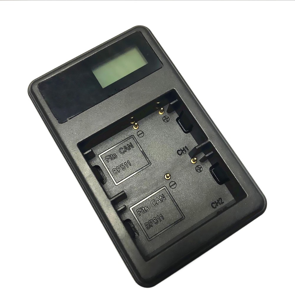 Cục sạc BP-511 BP511 BP511A LCD cổng USB cho Canon EOS 40D 300D 5D 20D 30D 50D C