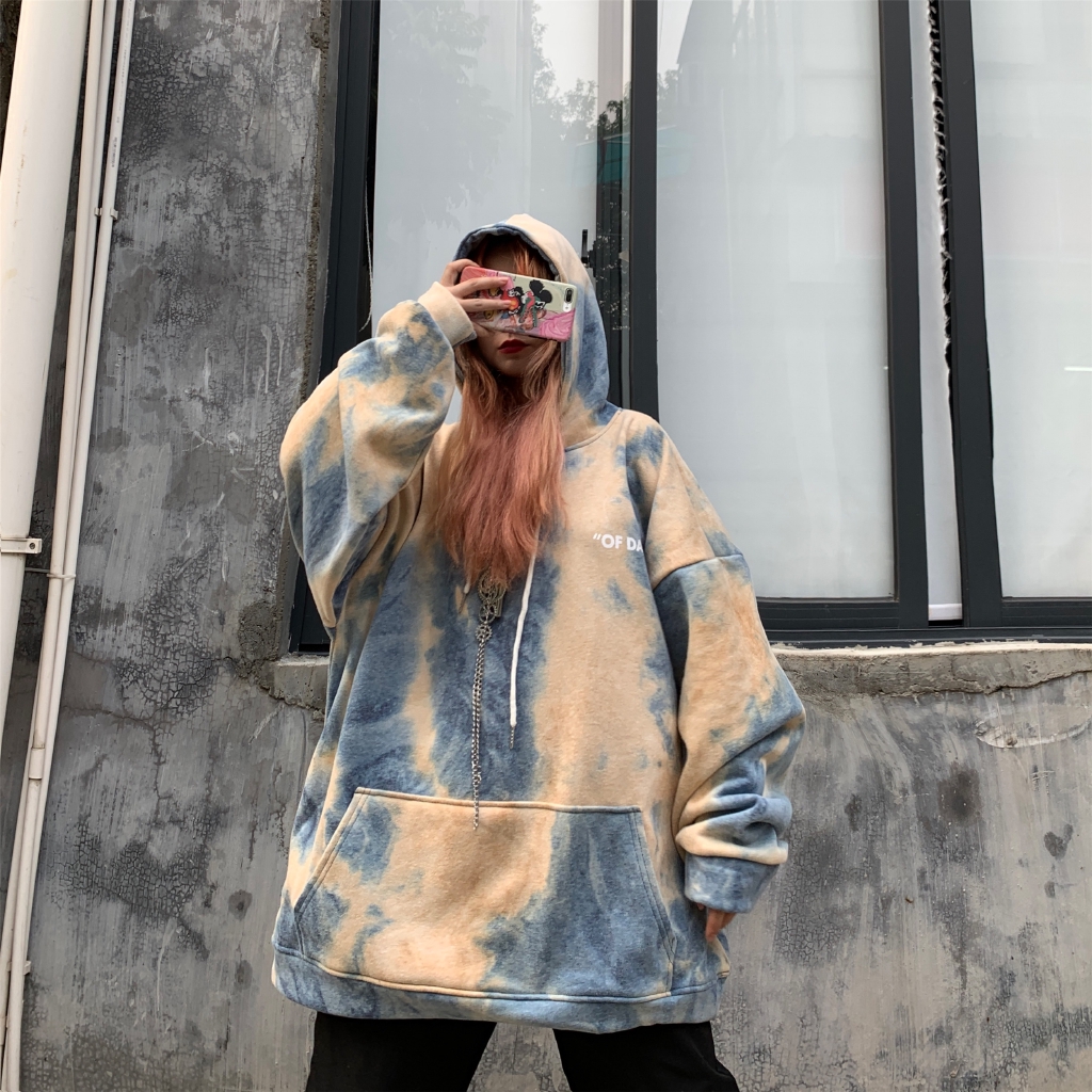 Áo hoodie dài tay dáng rộng thời trang unisex