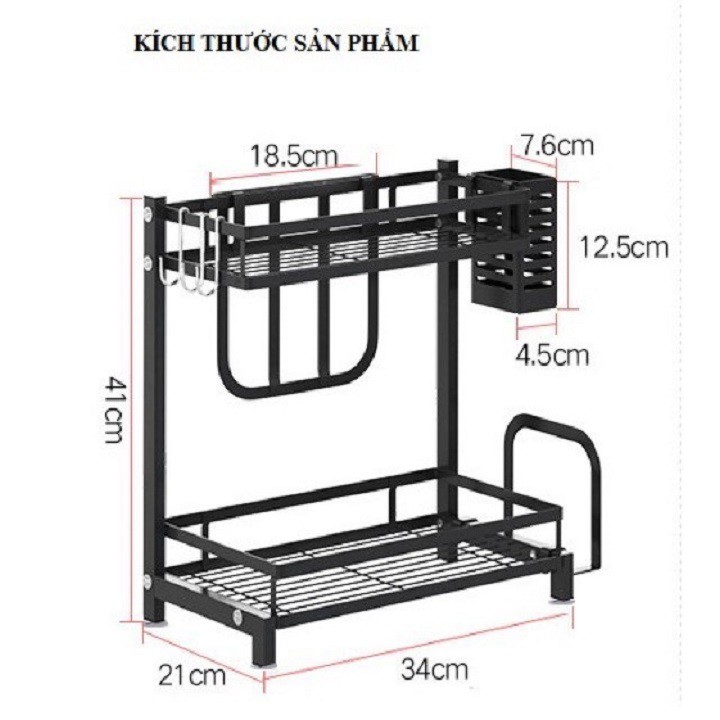 Kệ đựng gia vị đa năng INOX - sơn tĩnh điện ĐEN  cao cấp