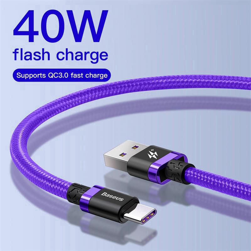 Dây cáp sạc nhanh thương hiệu Baseus 5A cổng USB - Type C chất lượng cao cho Huawei Mate