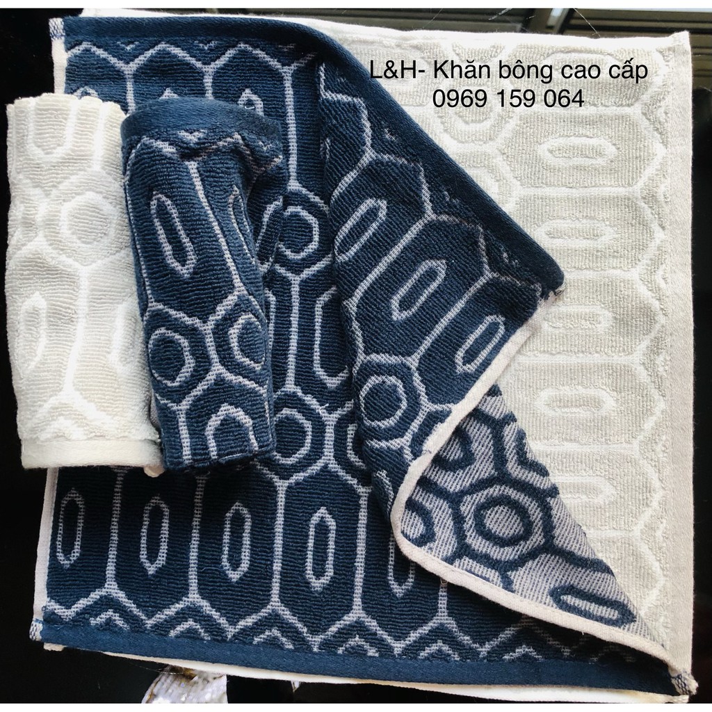 Khăn mặt cotton hoa văn chìm xuất nhật, KT 30x30cm, nặng 35g