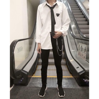 [UNISEX] SƠ MI PLAY HEART - SƠ MI TAY DÀI ULZZANG NAM NỮ
