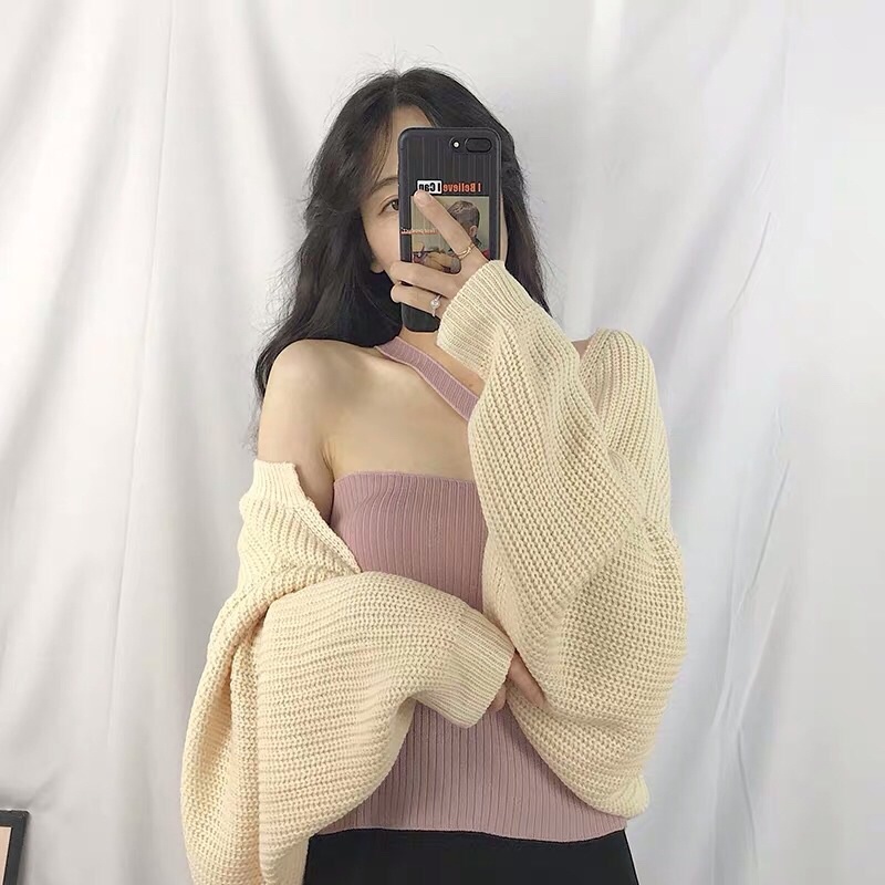 áo choàng len cardigan dáng lửng croptop BlackPink hot hit (1856#)