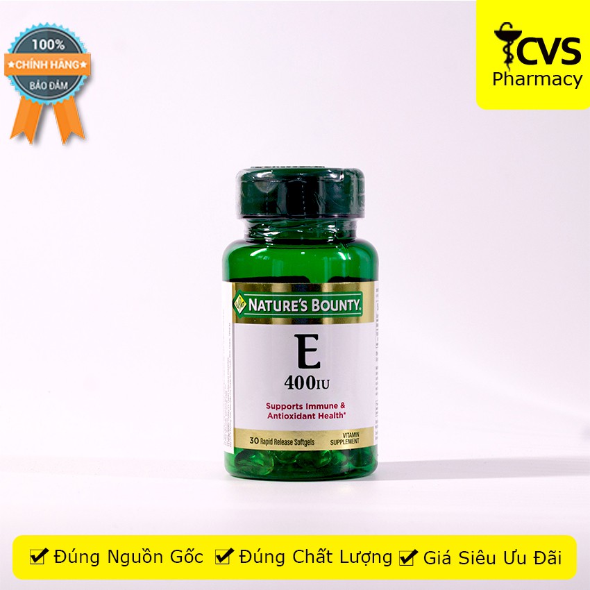 Viên uống Vitamin E 400 IU Nature's Bounty (30 viên)