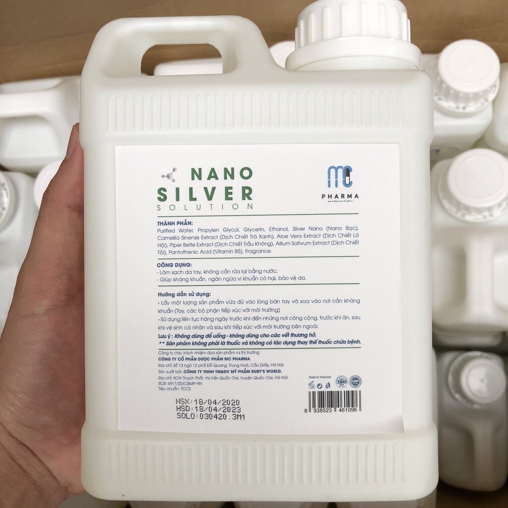 Dung dịch Nano bạc khử khuẩn MC Pharma chính hãng  dùng cho máy phun diệt khuẩn ô tô, phòng ở hiệu quả