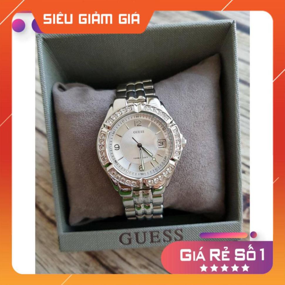 [New 2021] Đồng hồ nữ Guess G7511M màu trắng, viền đá Full Box ⚜️Hàng Authentic⚜️